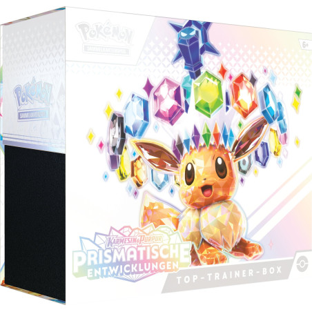Pokémon Prismatische Entwicklungen Top-Trainer-Box DE – offizielles Produktbild